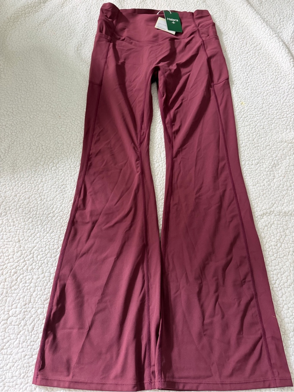 HALARA Women's Boot Cut Flare Pants in Burgundy NWOT